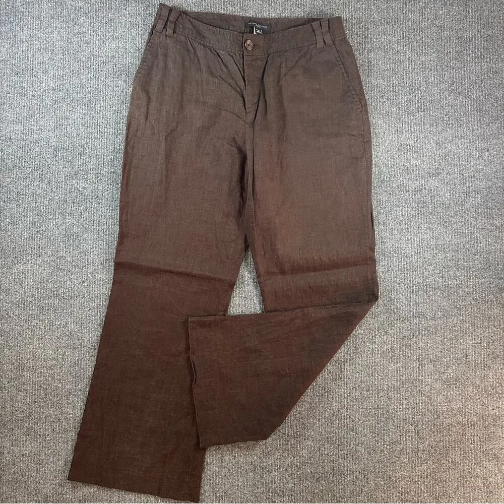 Vintage Y2K Women’s Banana Republic Martin Pant Linen Blend Loose Fit Trouser 14